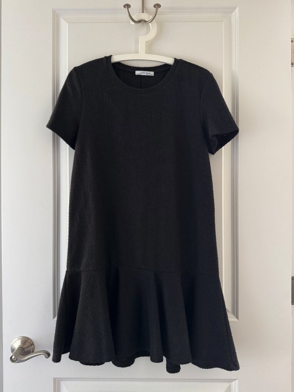 ZARA Textured Pleated Mini Dress – Black – Size S – NWOT